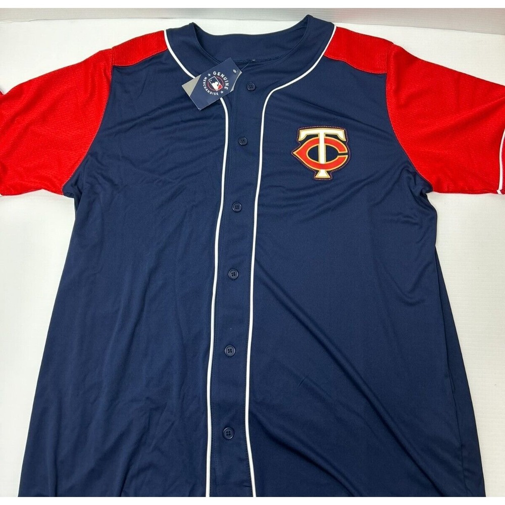 Majestic Authentic Collection Minnesota Twins Jersey Mens Size XL Blue Red